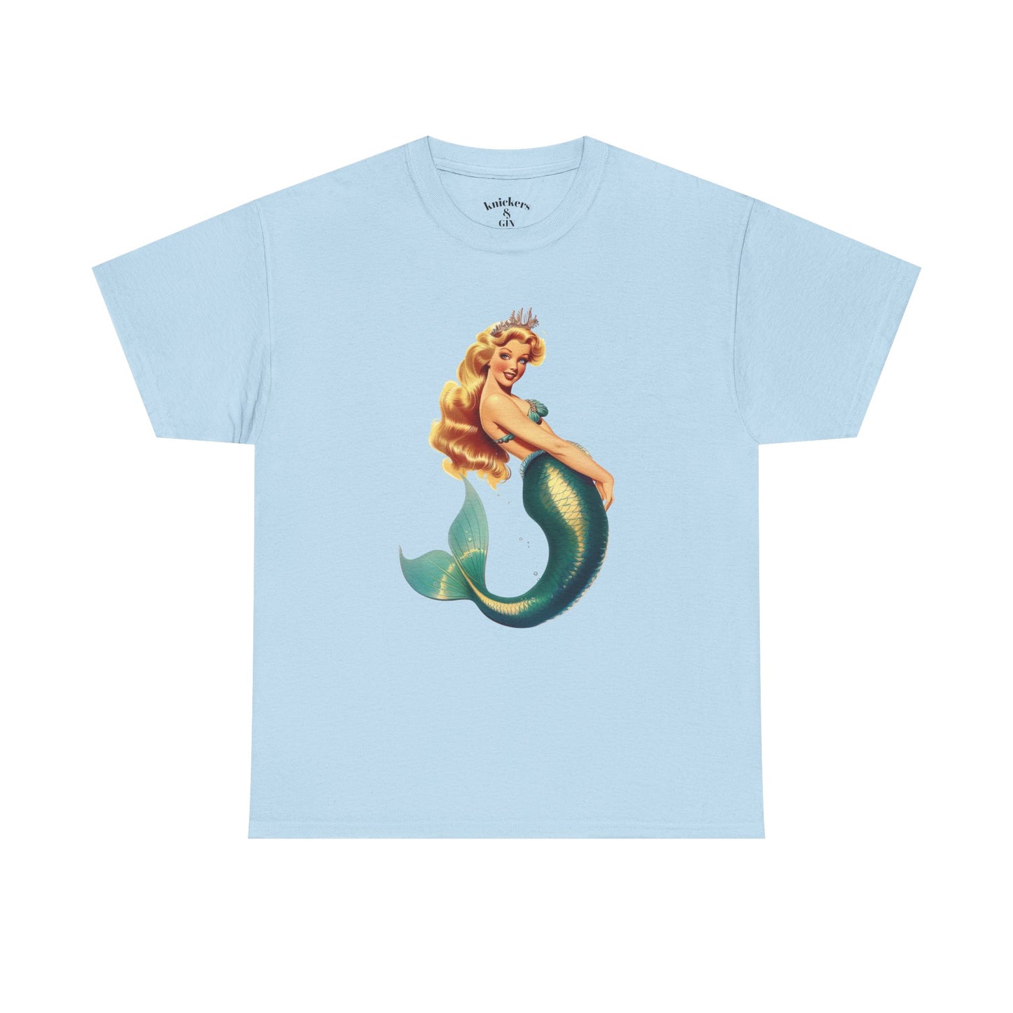 Vintage Pinup Style Graphic Mermaid Tee, All-Gender