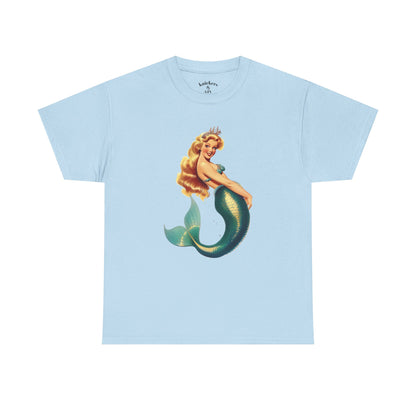 Vintage Pinup Style Graphic Mermaid Tee, All-Gender