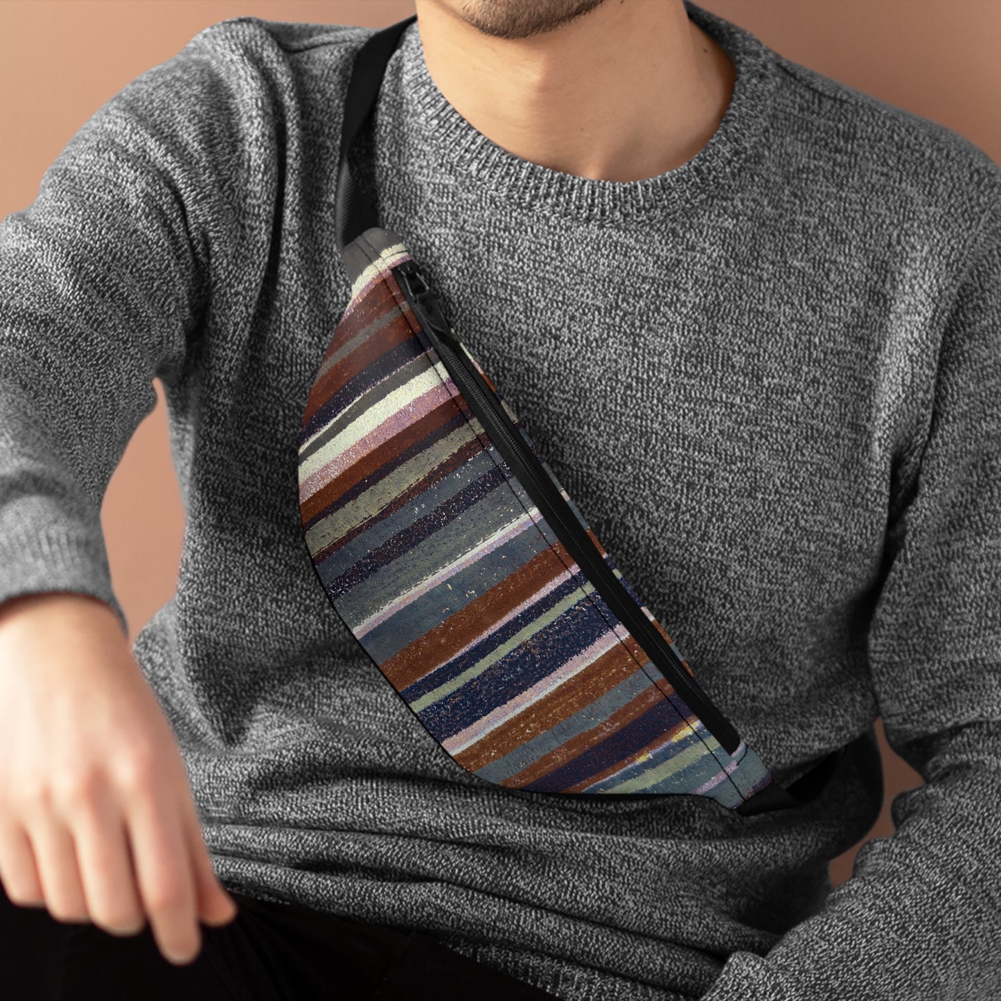 The Artsy Fanny - Rustic Stripe, Rust and Steel