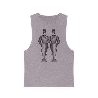 Stonewash Unisex Tank Top - Mermen Graphic