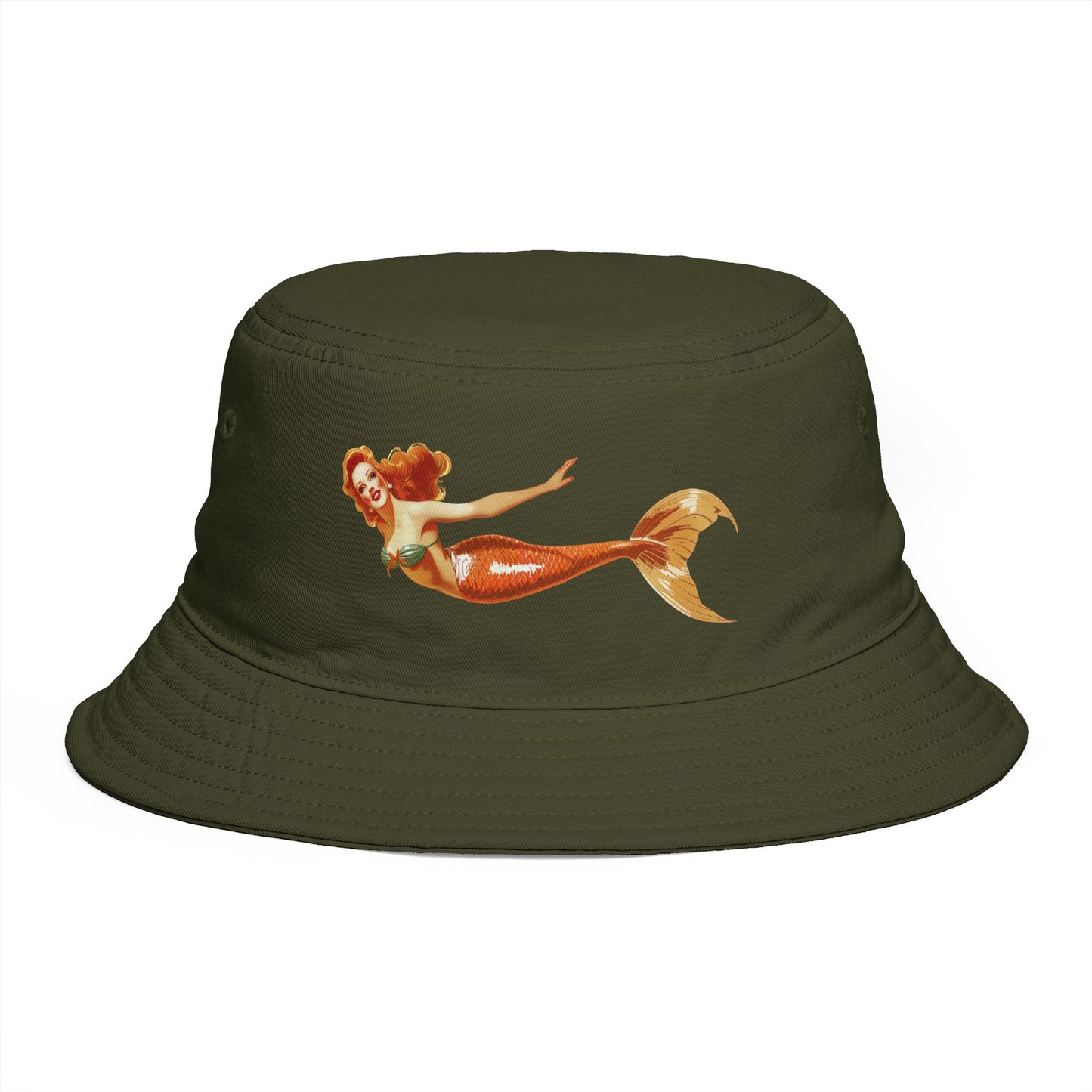 Mermaid Vintage Pin-Up Bucket Hat
