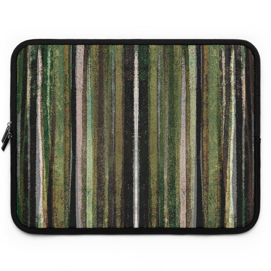 The Laptop Sleeve - Rustic Stripe, Camper Green
