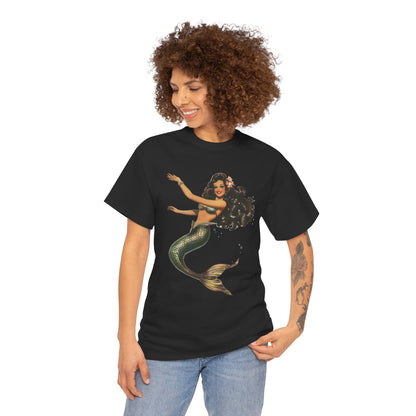 Vintage Pinup Style Graphic Mermaid Tee, All-Gender