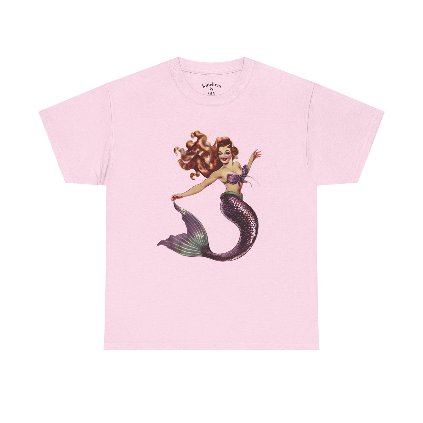 Vintage Pinup Style Graphic Mermaid Tee, All-Gender
