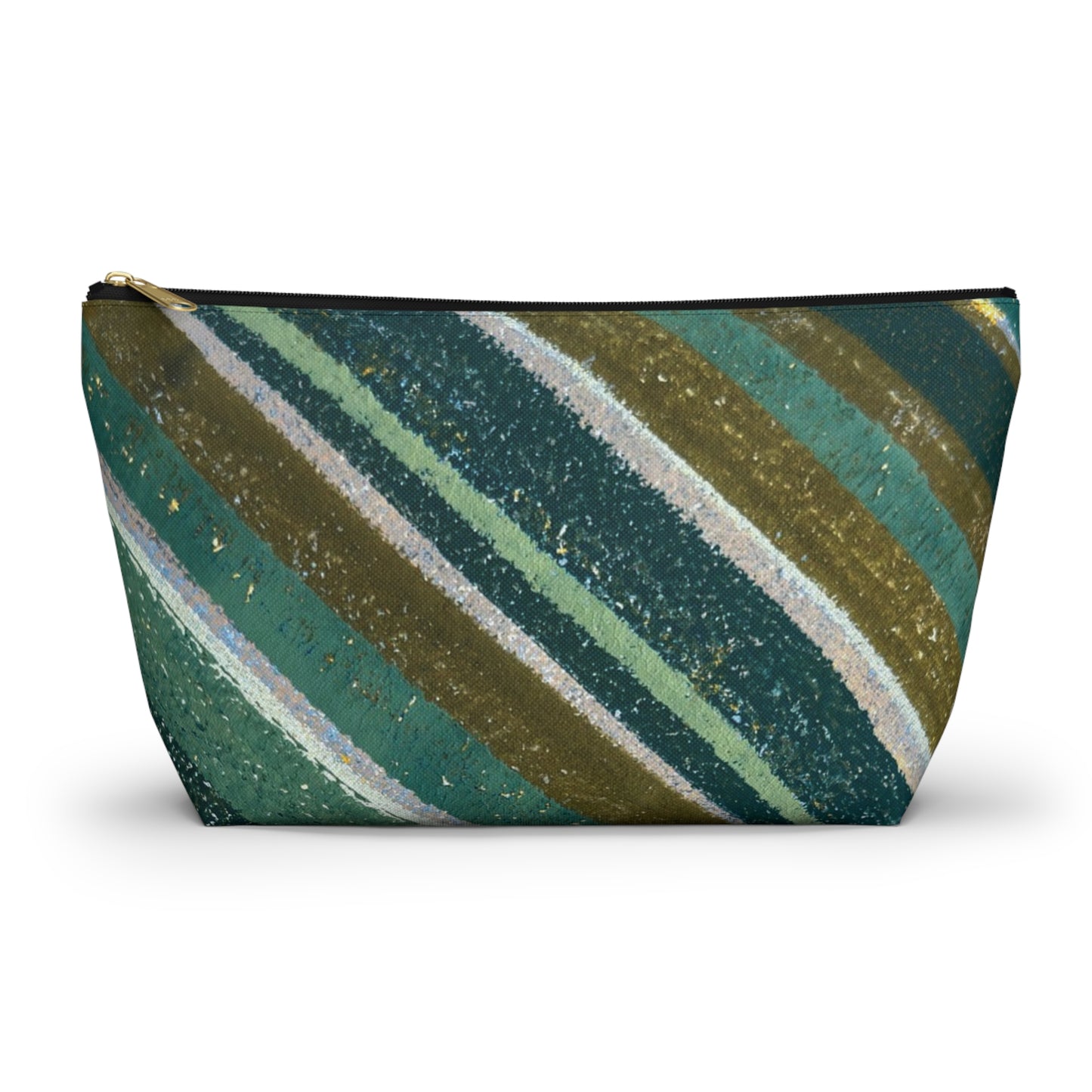 The Accessory Pouch - Rustic Stripe, Jade
