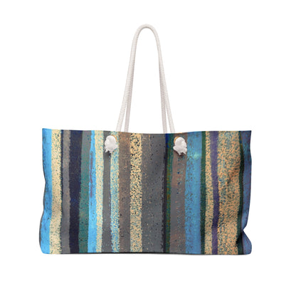 The Weekender Bag, Rustic Stripe - Blue Lake