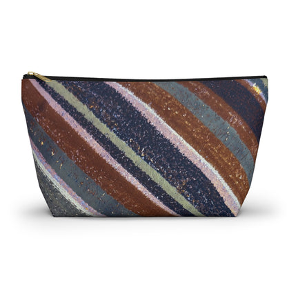 The Accessory Pouch - Rustic Stripe, Rust and Steel