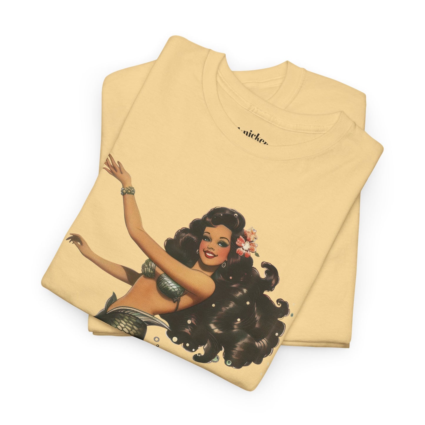 Vintage Pinup Style Graphic Mermaid Tee, All-Gender