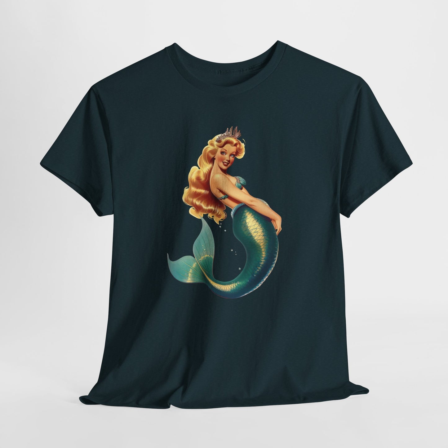 Vintage Pinup Style Graphic Mermaid Tee, All-Gender