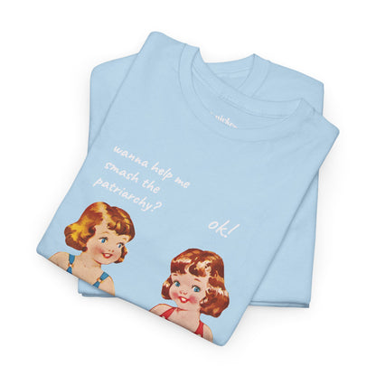 Vintage Paper Doll Retro Graphic T-Shirt - Smash the Patriarchy