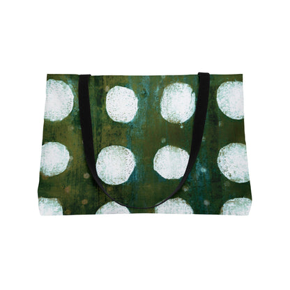 The Weekender Tote Bag - Painterly Polka Dot, Emerald and Algae